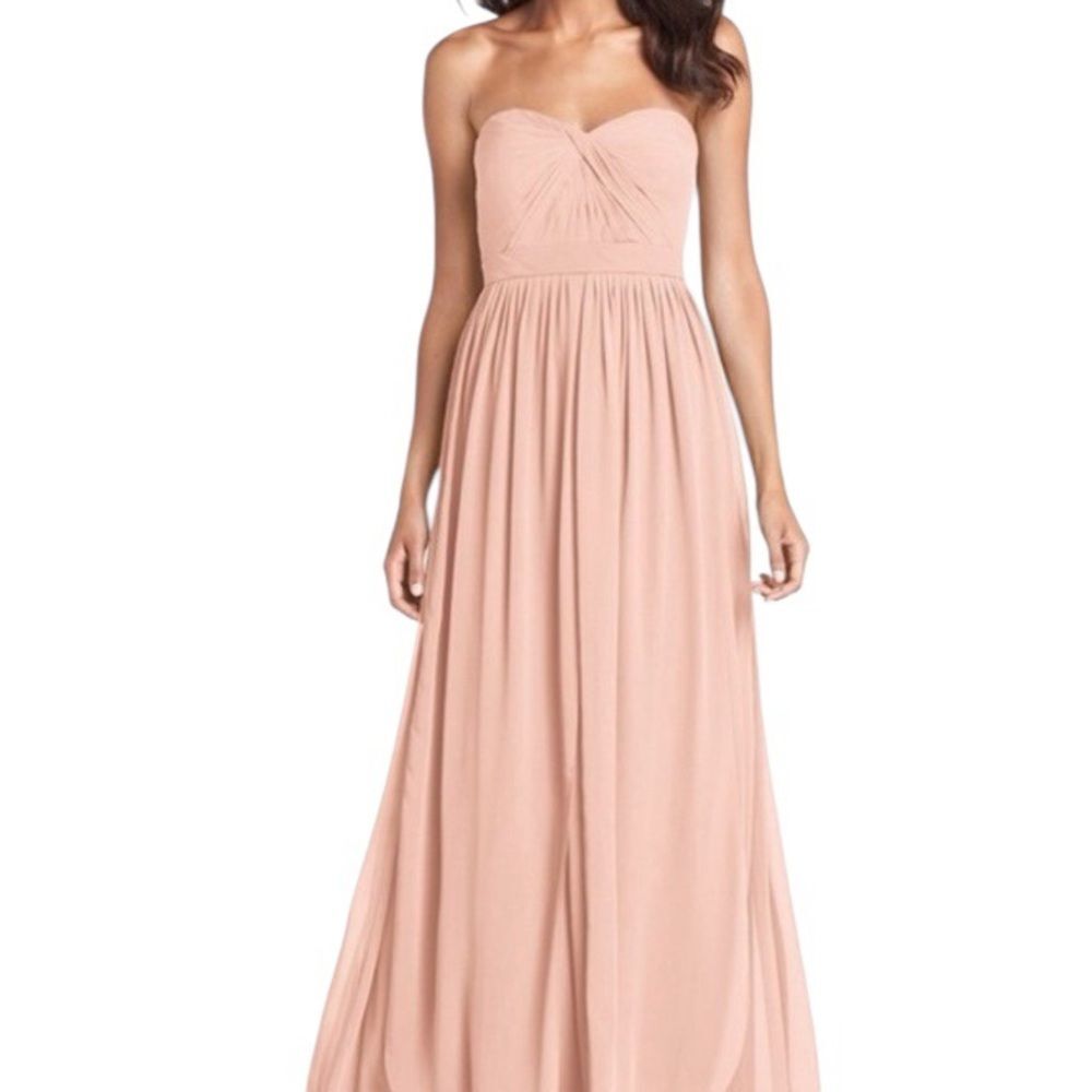 JENNY YOO Collection Blush Aiden Gown Convertible Strapless Chiffon Size 8